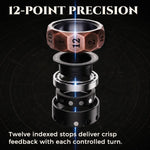 Exploded view of the D12 decision ring bearing system and indexed magnetic components.